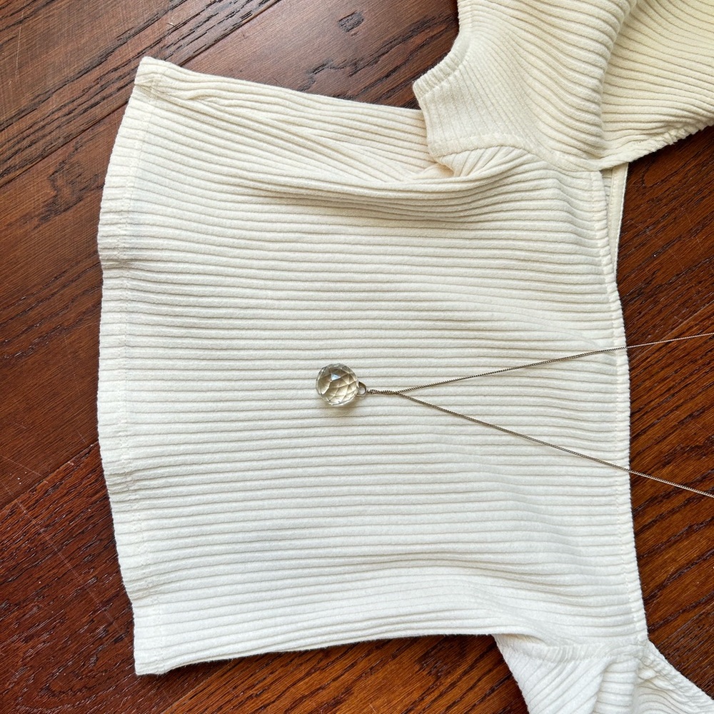 H&M White Ribbed Off-Shoulder Crop Top - Picture 4 of 5